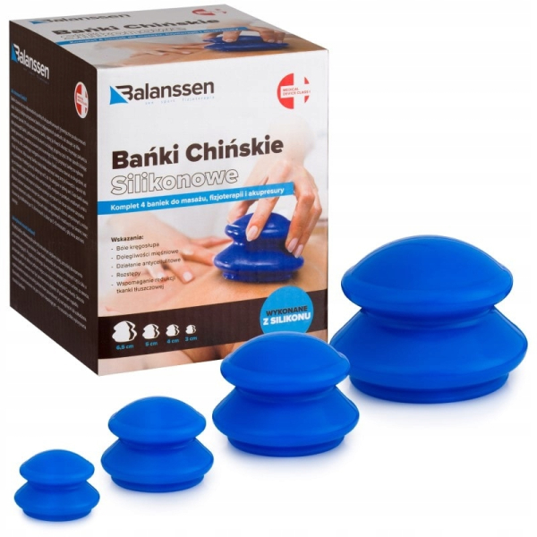 Bańki chińskie silikonowe – Zestaw do masażu